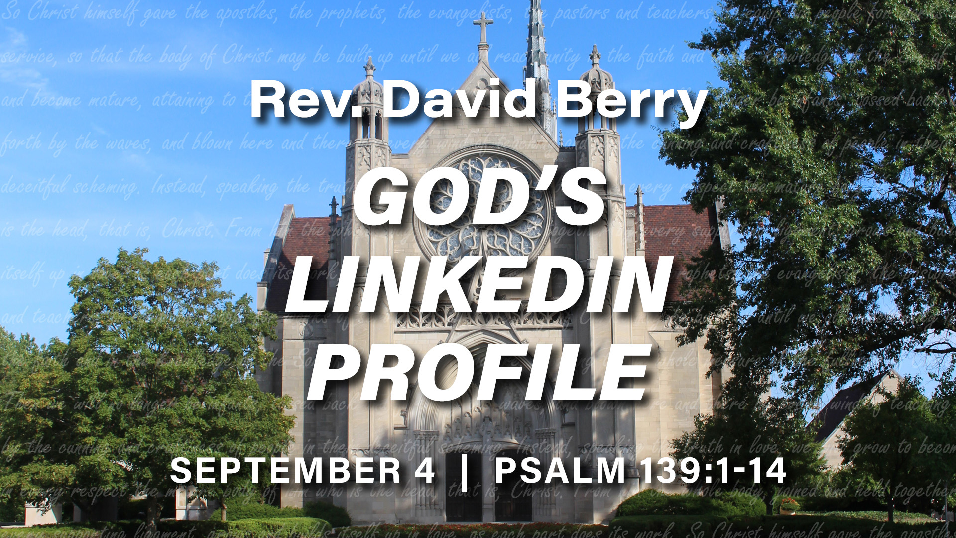 God’s LinkedIn Profie